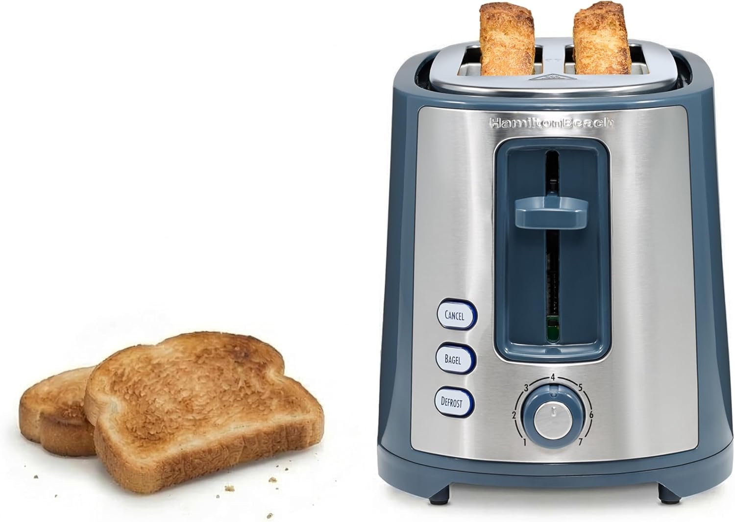 71iSmaXlK9L._AC_SL1500_ Hamilton Beach Extra-Wide Slot 2 Slice Toaster With Bagel & Defrost Buttons - Image 1
