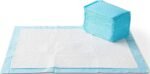 Amazon Basics X-Large Heavy Duty Absorbent Puppy Potty Pads, Leak-Proof, Quick-Dry, Super Absorbent Gel Technology for Dog Training, 28 x 34 Inches, Blue & White, Pack of 50