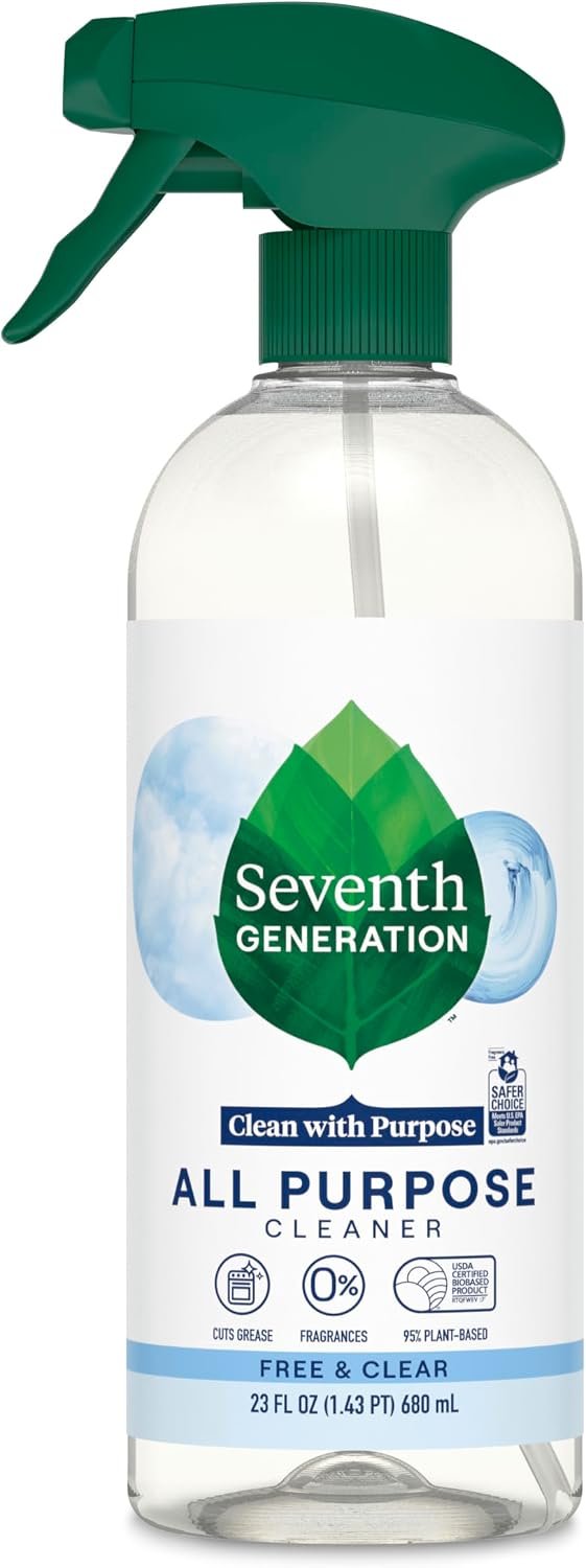 71l8NnWVH-L._AC_SL1500_ Seventh Generation All Purpose Cleaner, Free & Clear, Cuts Grease, 23 Fl Oz - Image 1
