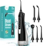 COSLUS ADA Accepted C20 Water Dental Flosser Pick, Professional Set Black