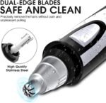 Ear and Nose Hair Trimmer Clipper - 2026 Professional Painless Eyebrow & Facial Hair Trimmer for Men Women,Battery-Operated Trimmer with IPX7 Waterproof,Dual Edge Blades for Easy Cleansing Black - Image 3