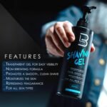 L3 Level 3 Clear Shaving Gel for Men, Non-Foaming, Aqua, 16.9 fl oz - Image 2