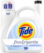 Tide Free & Gentle Liquid Laundry Detergent, 126 Loads, 166 fl oz, Tide Laundry Detergent, Clean Laundry Detergent
