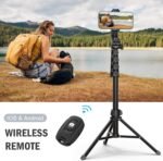 Liphisy 64” Tripod for Cell Phone & Camera with Remote and Phone Holder - Image 4