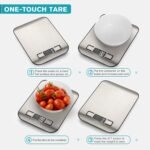 Ultrean Food Scale, Digital Kitchen Scale with LCD Display, Weight Grams and Ounces for Baking Cooking and Meal Prep, 6 Units with Tare Function, 304 Stainless Steel, 11lb (Batteries Included) - Image 5