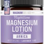 Magnum Solace Nighttime Magnesium Lotion with Arnica – Highly Concentrated Magnesium for Muscles & Joints – Apply to Legs or Feet Before Bed – Skin-Friendly
