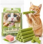 Cat Grass Stick for Indoor Cat 50g Chicken Freeze Dried Treat 10pcs
