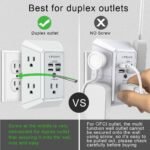Wall Charger, Surge Protector, QINLIANF 5 Outlet Extender with 4 USB Ports - Image 5
