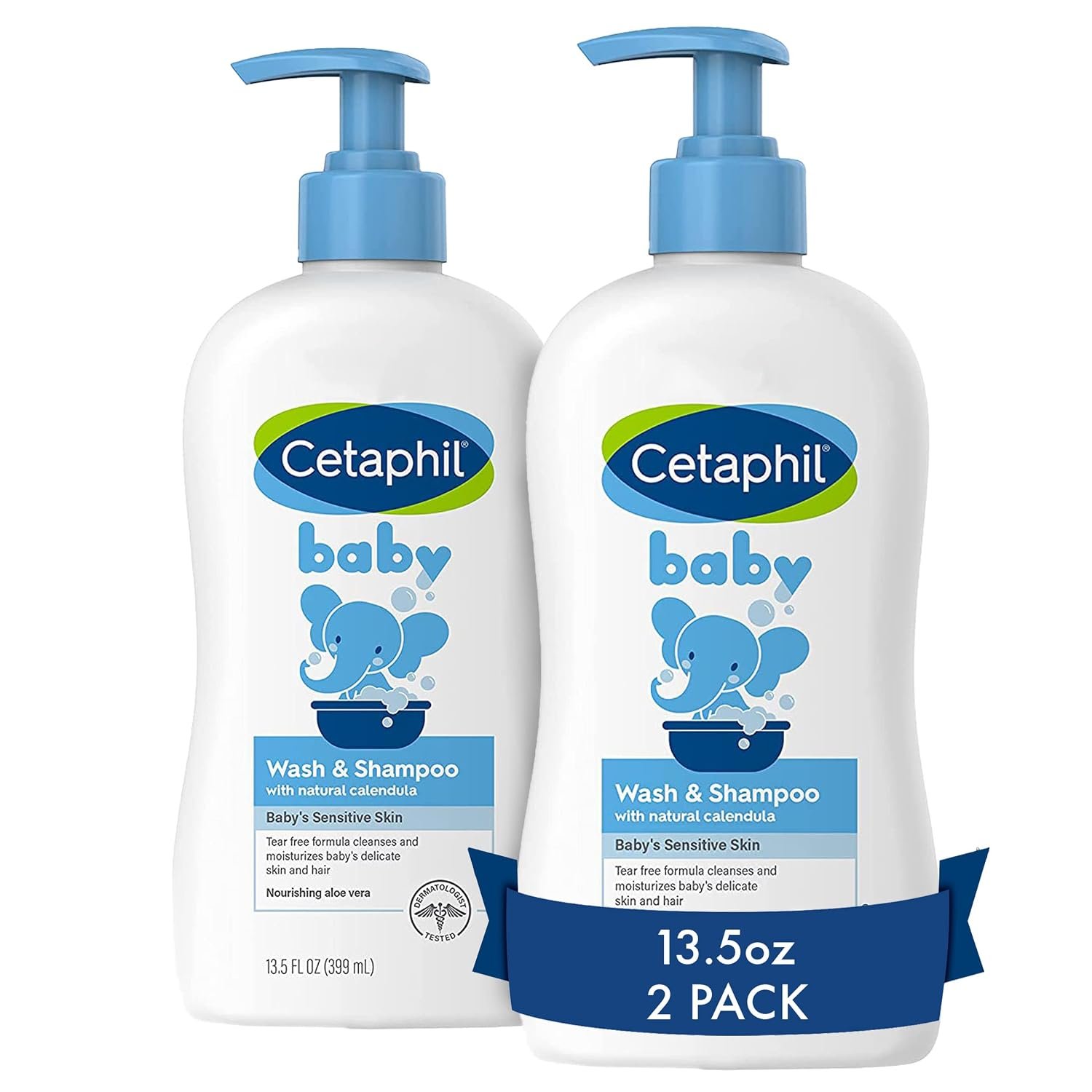 71p1A7YGL._SL1500_ Cetaphil 2-in-1 Baby Shampoo & Body Wash, Tear Free, 13.5oz, 2ct - Image 1