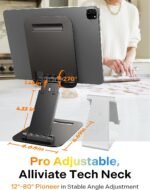 LISEN iPad Stand Tablet Holder for Desk, Kindle Accessories Stand for Apple - Image 4