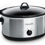 Crock-Pot 7-Quart Manual Slow Cooker, Family Size Serves 8+ People & Fits 6-lb Roast, Removable Stoneware with Warming Setting, Dishwasher Safe for Easy Cleanup, Stainless Steel