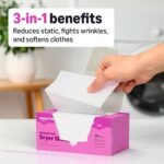 Amazon Basics Dryer Sheets Laundry Fabric Softener, Spring Fresh Scent, Reduces Static, Static Control, 160 Count - Image 2