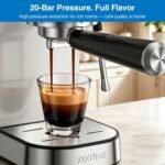 XIXUBX Espresso Machine with Milk Frother for Cappuccino & Latte, Sliver - Image 2