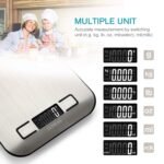 Ultrean Food Scale, Digital Kitchen Scale with LCD Display, Weight Grams and Ounces for Baking Cooking and Meal Prep, 6 Units with Tare Function, 304 Stainless Steel, 11lb (Batteries Included) - Image 2