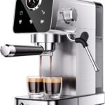 Arecovas Espresso Machine, 20 Bar Pressure, Touch Screen, Milk Frother