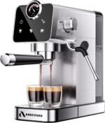 Arecovas Espresso Machine, 20 Bar Pressure, Touch Screen, Milk Frother