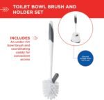 Clorox Corner Toilet Bowl Brush with Under Rim Scrubber, Includes Corner Storage Caddy, White - Image 2