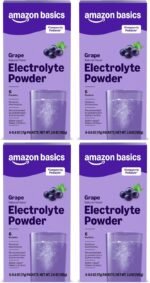 Amazon Basic Care Electrolyte Powder Packets for Rehydration for Kids & Adults, Grape Flavor, 6 Count (Pack of 4)