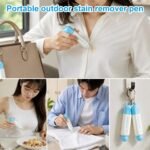 Double Headed Instant Stain Remover Pen, Dual-Tip Waterless Stain Remover Stick for Oil, Wine & Food Stains, Portable Spot Cleaner for Garment Cleaning, Office, Car, Home, 1 Pcs - Blue - Image 2