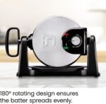 Chefman Rotating Belgian Waffle Maker, 180° Flip Iron w/ Non-Stick Plates, Adjustable Timer, Locking Lid, & Drip Plate, Space Saving Storage, Mess-Free Breakfast, Stainless Steel/Black - Image 3