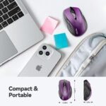 TECKNET Wireless Mouse, 2.4G Ergonomic Computer Mouse, 2600 DPI, Purple - Image 2