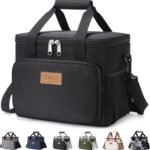 Lifewit Medium Lunch Bag, Insulated Lunch Box, Soft Cooler Cooling Tote for Adult Men Women, Black 12-Can (9L)
