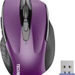 TECKNET Wireless Mouse, 2.4G Ergonomic Computer Mouse, 2600 DPI, Purple
