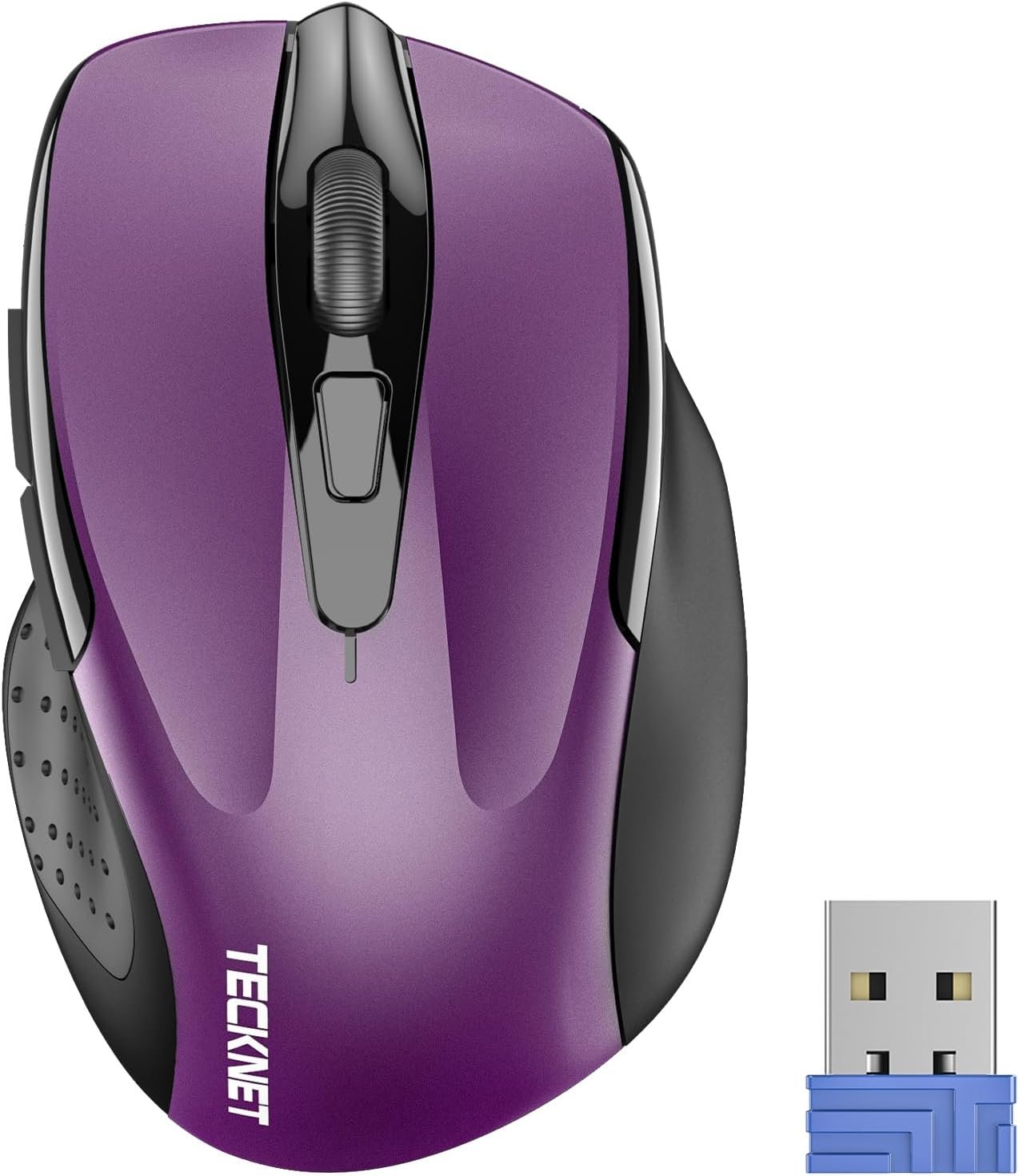 71tqvuHgIlL._AC_SL1500_ TECKNET Wireless Mouse, 2.4G Ergonomic Computer Mouse, 2600 DPI, Purple - Image 1