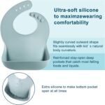 PandaEar Set of 3 Silicone Baby Bibs Waterproof, Soft, Unisex, 10-72 Months - Image 2