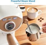 XIXUBX Espresso Machine, Compact Espresso Maker with Milk Frother, White - Image 3