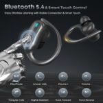 Wireless Earbuds Bluetooth Headphones, 54H Playtime Stereo Over Ear Buds with ENC Noise Cancelling, LED Power Display, IPX7 Waterproof Sport Earphones with Earhooks for Running/Workouts (Black) - Image 3