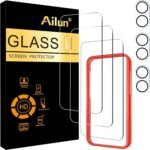 Ailun Screen Protector + Camera Lens Protector for iPhone 16, 3+3 Pack