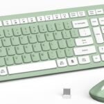 Wireless Keyboard and Mouse Combo Silent for Office and Home(Avocado Green)