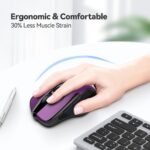 TECKNET Wireless Mouse, 2.4G Ergonomic Computer Mouse, 2600 DPI, Purple - Image 4