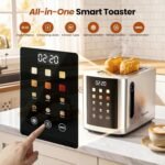 Toaster 2 Slice Touch Screen, Smart Toaster Wide Slot, Full Stainless Steel - Image 3