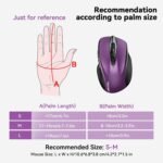 TECKNET Wireless Mouse, 2.4G Ergonomic Computer Mouse, 2600 DPI, Purple - Image 3