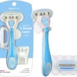 Amazon Basics 5-Blade Extra Smooth Razor for Women with Moisturizing Strips, Handle, 2 Cartridge Refills & Shower Holder (Previously Solimo)