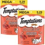Temptations Cat Treats, Crustacean Celebration Flavor, 5.29 oz | Crunchy and Soft | Pack of 2 | ShakeUps