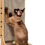 EHEYCIGA Cardboard Cat Scratcher for Indoor Cats, 26.8 Inch, Brown