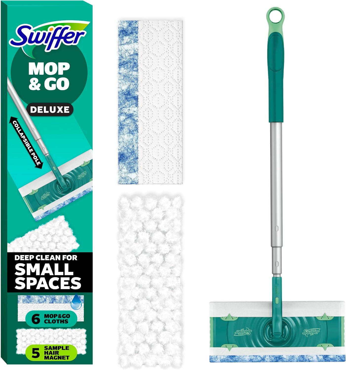 810jVDP6eXL._AC_SL1500_ Swiffer Mop & Go Deluxe 2-in-1 Multi-Surface Kit for Floor Cleaning - Image 1