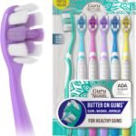 GuruNanda Butter On Gums Toothbrush, ADA Accepted Manual Toothbrushes with 8000+ Ultra Soft Softex Bristles for Sensitive & Receding Gums, Perfect for Whiter Teeth, Assorted Colors, 6 Ct