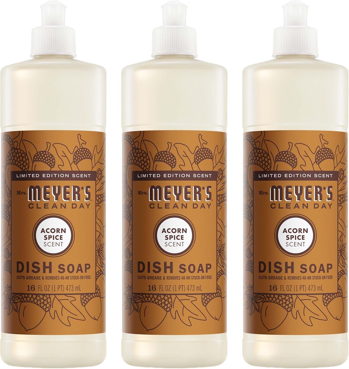 8115reS89vL._AC_SL1500_ MRS. MEYER'S CLEAN DAY Liquid Dish Soap, Acorn Spice, 16 fl oz, 3 Pack - Image 1