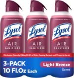 Lysol Air Sanitizer Spray, Air Freshener Alternative, Light Breeze 3-Pk