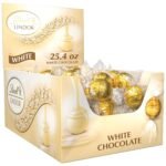 Lindt LINDOR White Chocolate Candy Truffles, 25.4 oz., 60 Count Box