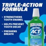 ACT Restoring Zero Alcohol Fluoride Mouthwash 33.8 fl. oz. Strengthens Tooth Enamel, Mint Burst - Image 4