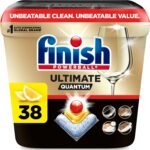 Finish Ultimate Quantum Dishwasher Pods, Dish Detergent, Lemon Scent, 38ct