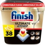 Finish Ultimate Quantum Dishwasher Pods, Dish Detergent, Lemon Scent, 38ct