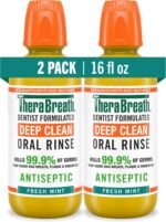 TheraBreath Deep Clean Mouthwash, Fresh Mint Flavor, 16 fl oz, 2-Pack