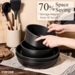 CAROTE 21pcs Pots and Pans Set Non Stick, Detachable Handle Cookware, Black - Image 4
