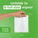 Impossibly Compact Travel Antibacterial Wipes Hand Sanitizer - 99% Water and Aloe - Safe for Sensitive Skin, Hand Wipes - Travel Essentials For Adults & Kids, 10 Pack Total 60 Wipes - Image 4